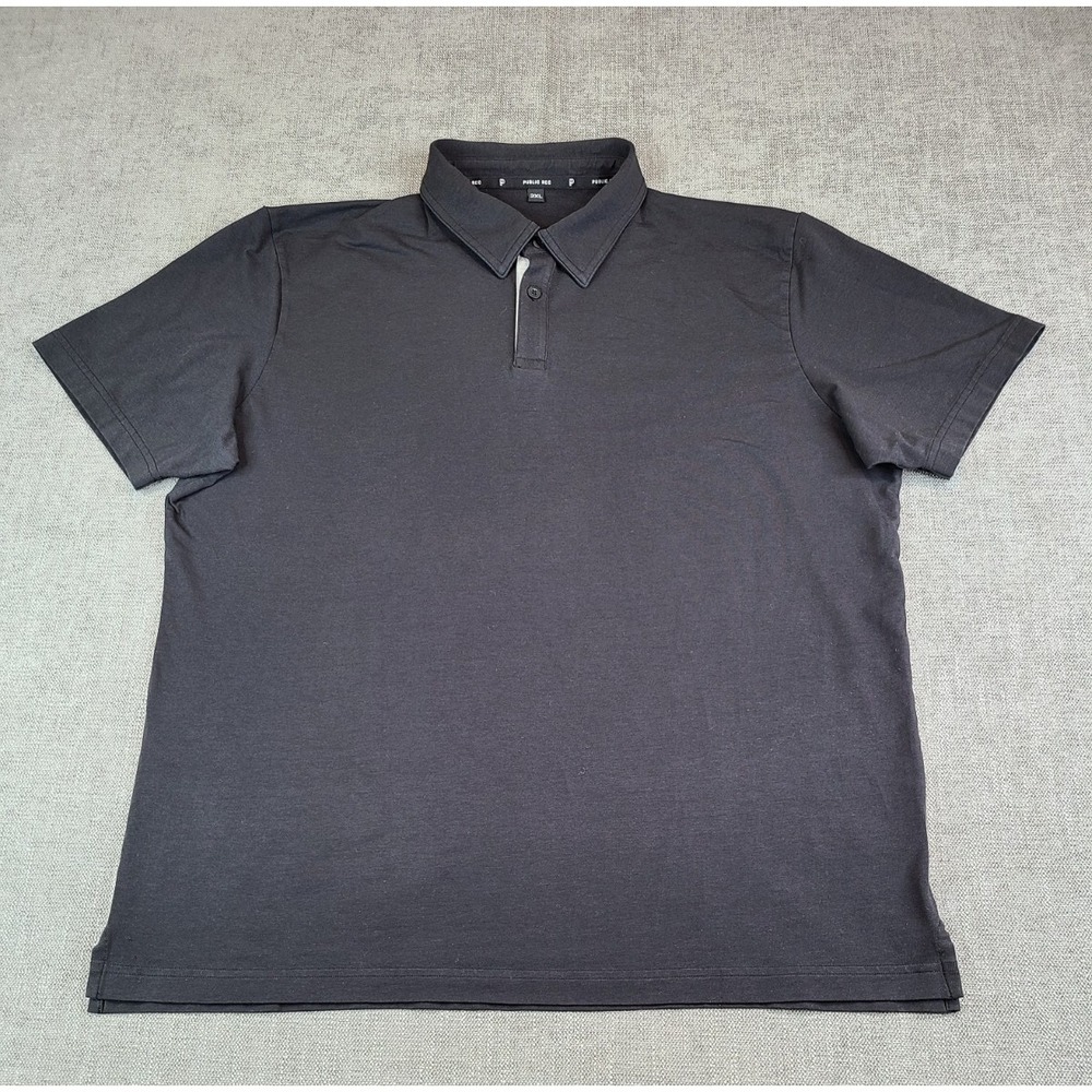 Public Rec Shirt Mens XXL Black Go To Polo Performance Stretch Golf Athletic - Picture 2 of 8